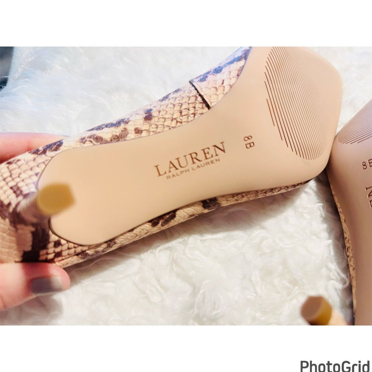 Lauren Ralph Lauren LRL Snake Skin Heels Size US 8 / IT 38 - 9 Thumbnail
