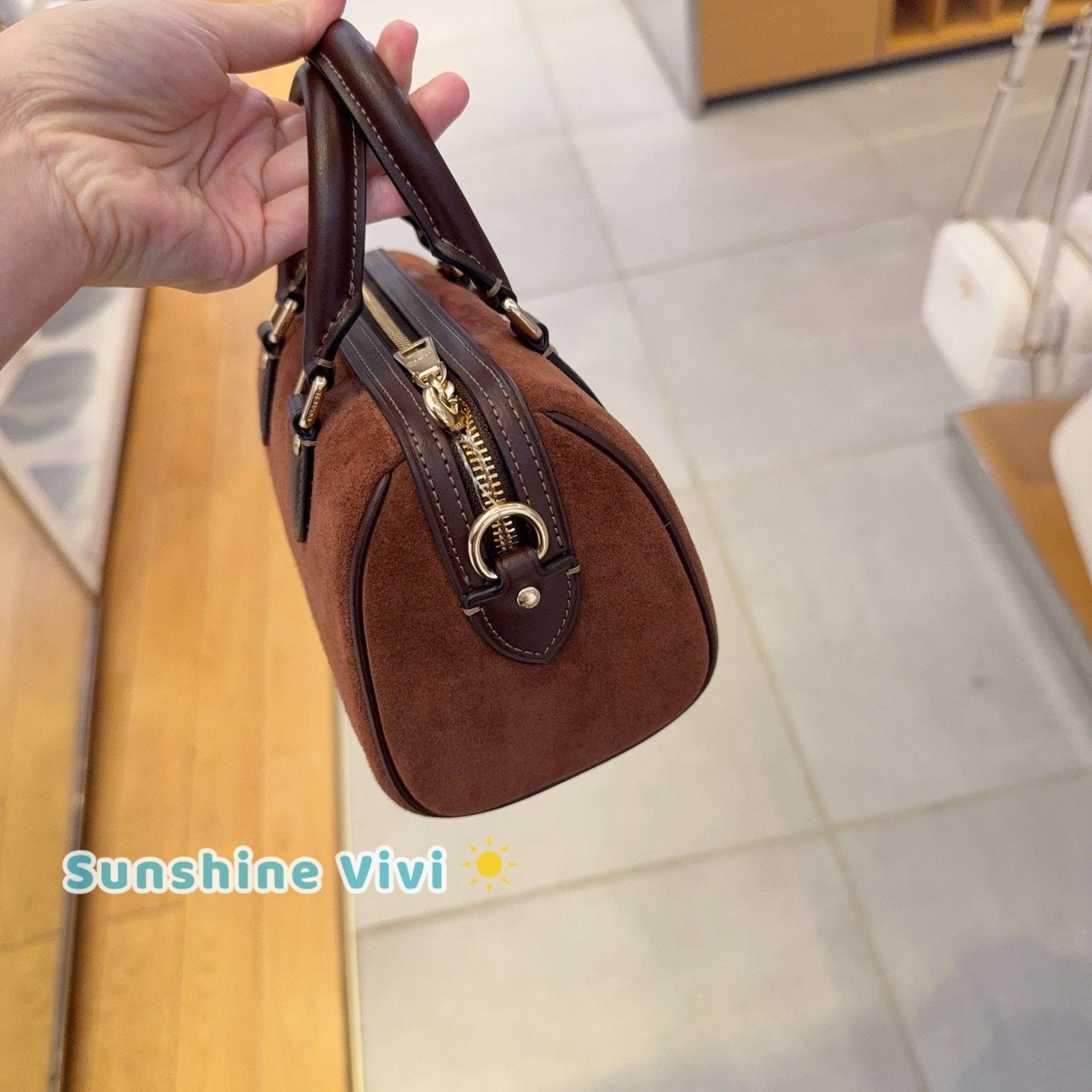 Coach NWT Coach Mini Rowan Crossbody Bag CCF29 suede Vintage Brown Size ONE SIZE - 3 Thumbnail