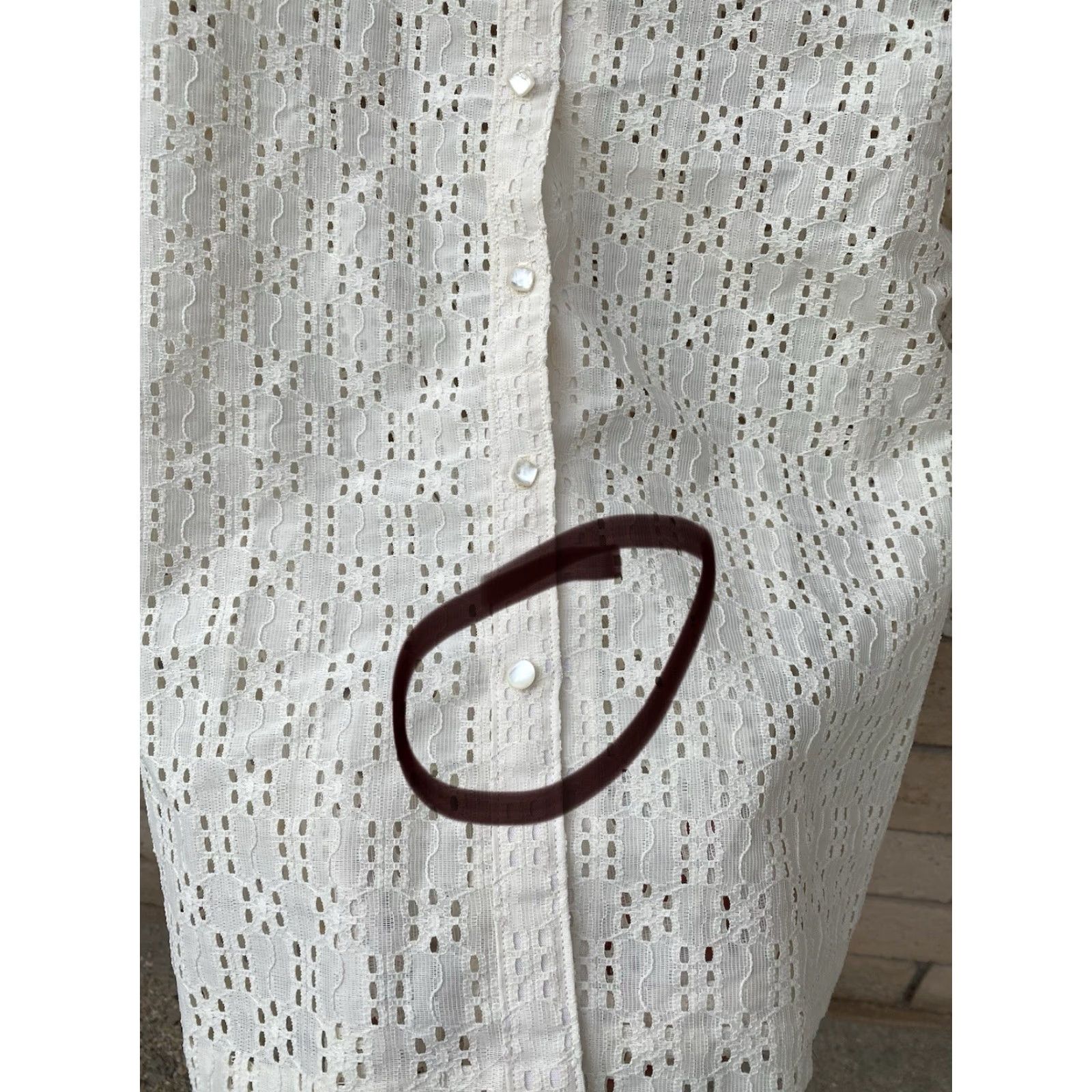 Saks Fifth Avenue VINTAGE Saks Fifth Avenue Eyelet Lace Blouse Mod 14 Shirt 1960s Ivory/Off-White Womens Size XL / US 12-14 / IT 48-50 - 6 Thumbnail