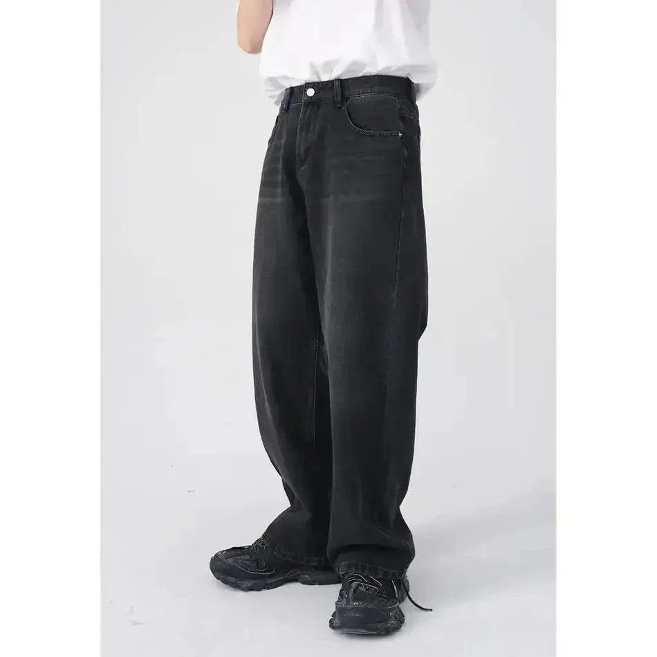 Japanese Brand Retro straight black wide leg jeans Size US 32 / EU 48 - 1 Thumbnail