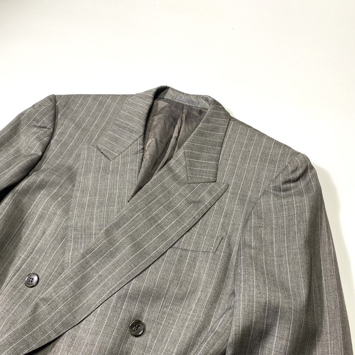 Lanvin Lanvin Paris Blazer Grey Striped Double Breasted Size 48R - 4 Thumbnail