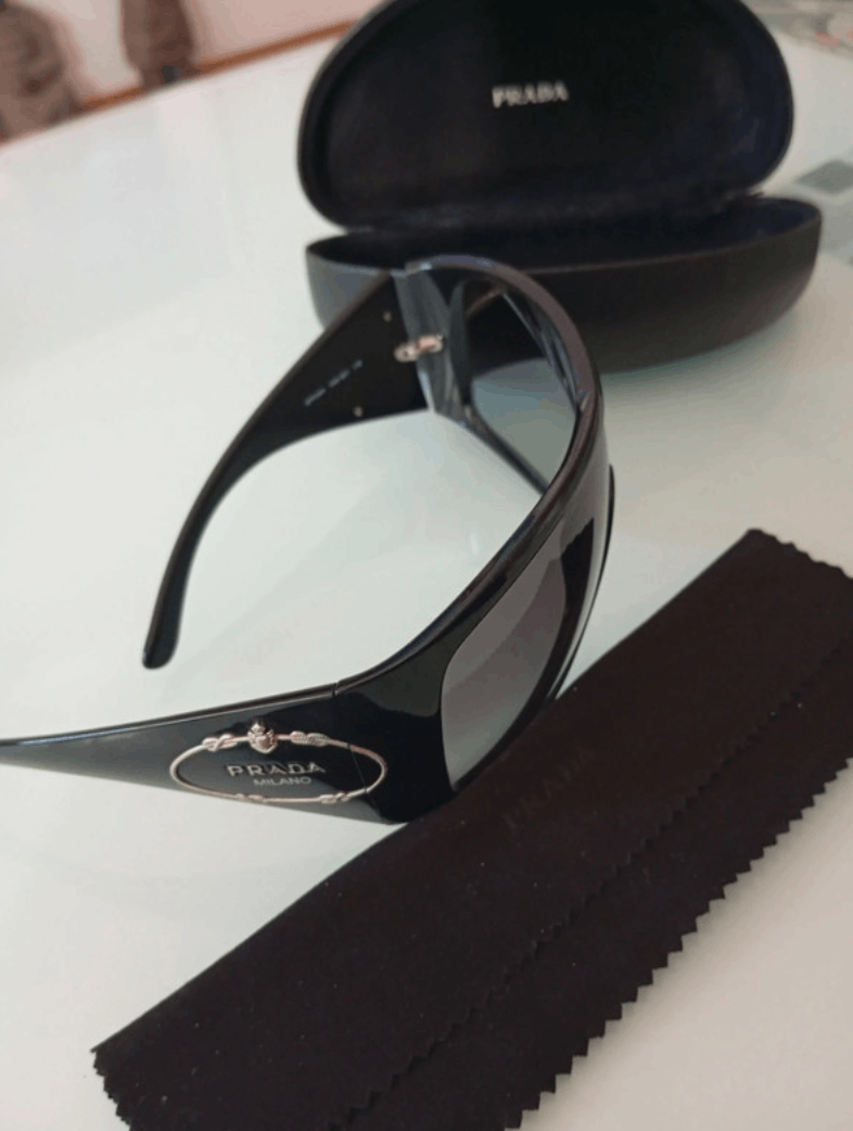 Prada PRADA Sunglasses Rectangle Wrap Shield Metal Symbole RI920 Size ONE SIZE - 3 Thumbnail