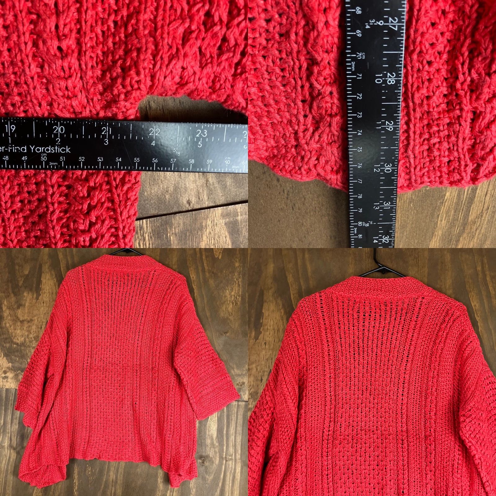 Eddie Bauer Eddie Bauer Cardigan Womens Red Open Linen Knit XL Sweater Knit Style Casual Workwear Holiday 90s? Size XL / US 12-14 / IT 48-50 - 8 Thumbnail