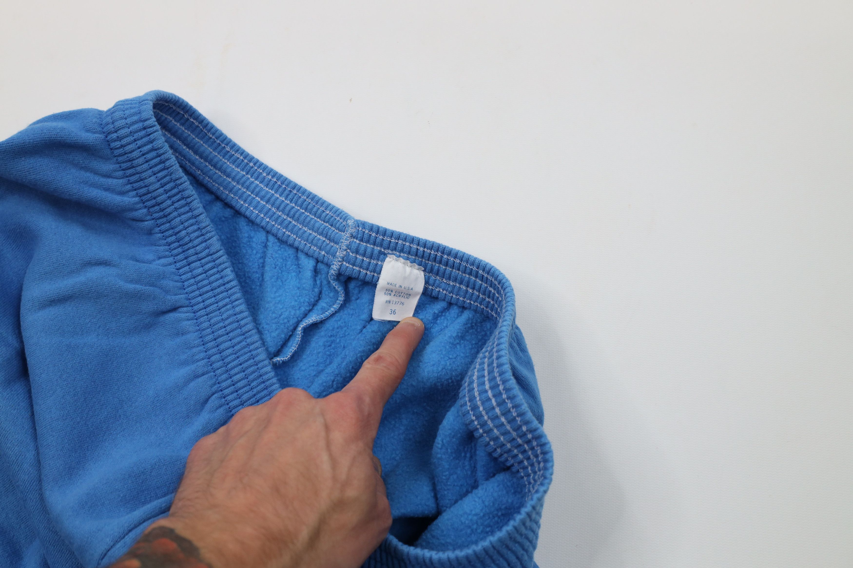 Vintage Vinage 70s Streetwear Gusset Sweatpants Joggers Blue USA Size 36" / US 14 / IT 50 - 8 Thumbnail