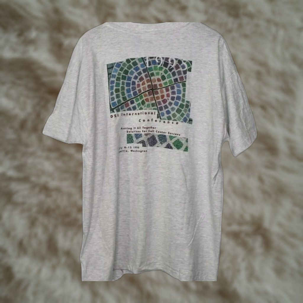 Hanes VINTAGE 90s DSI Digital Seattle Hanes T-Shirt Medium Gray Mens Crew Neck Short Sleeve Double-Sided USA Size US M / EU 48-50 / 2 - 1 Thumbnail