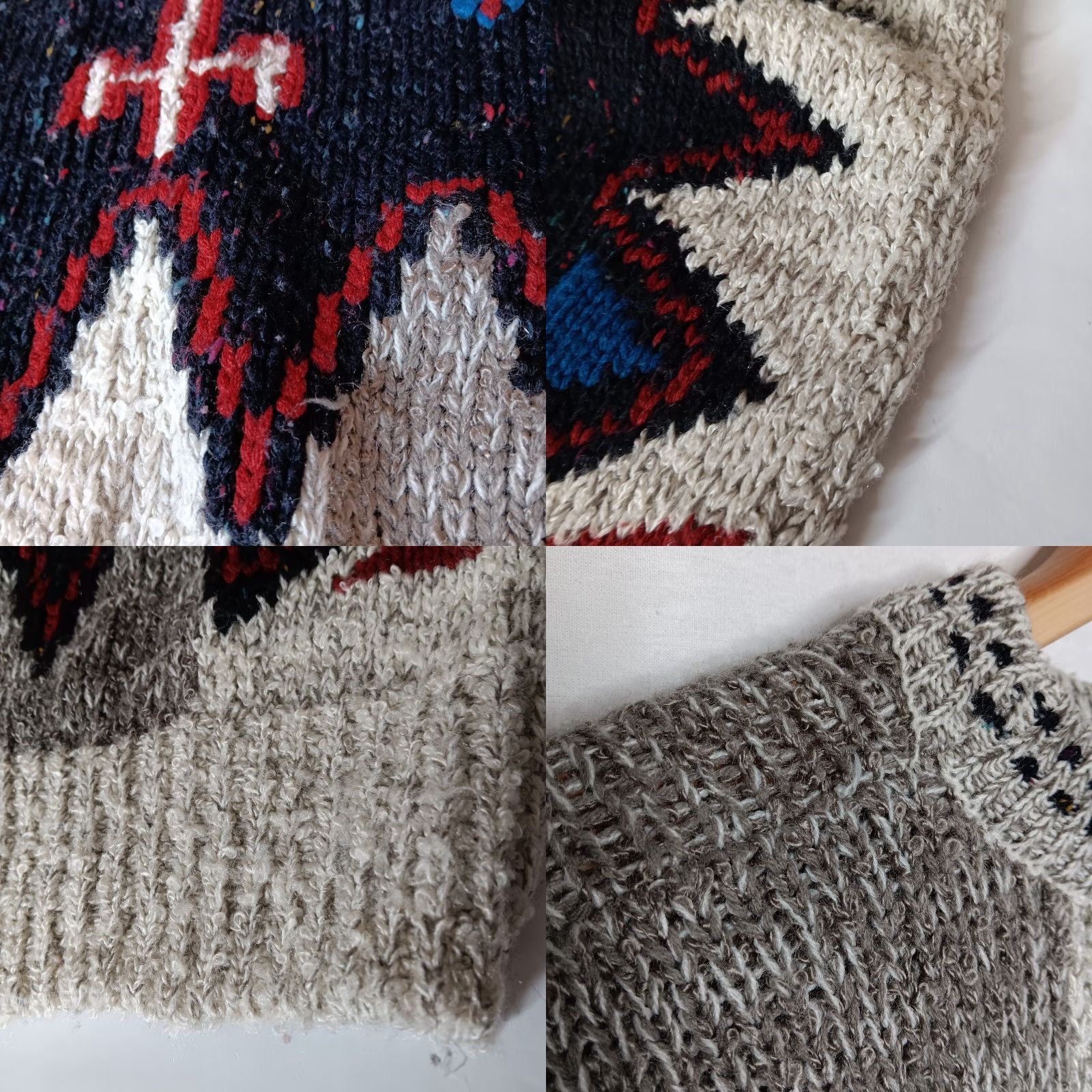 McGregor VINTAGE McGregor Sweater XL Crew Neck Pullover Southwest Geometric Knit 1990s Autumn Winter Mens Regular Gray/Tan/Natural Size US XL / EU 56 / 4 - 9 Thumbnail