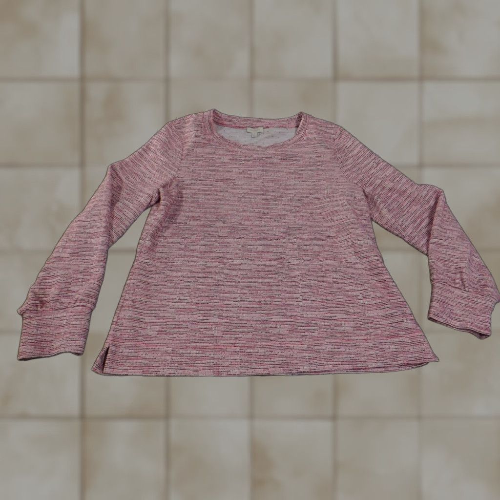 Talbots Talbots Sweater Womens Large Pink Gray Pullover Crewneck Long Sleeve Casual Top Size L / US 10 / IT 46 - 1 Thumbnail