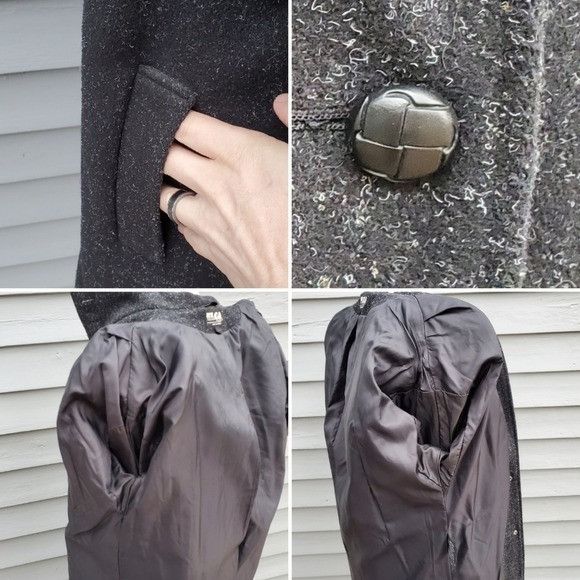 Vintage Vintage 80s Retro Preppy Acadamia Black Gray Wool Blend Leat Size L / US 10 / IT 46 - 5 Thumbnail
