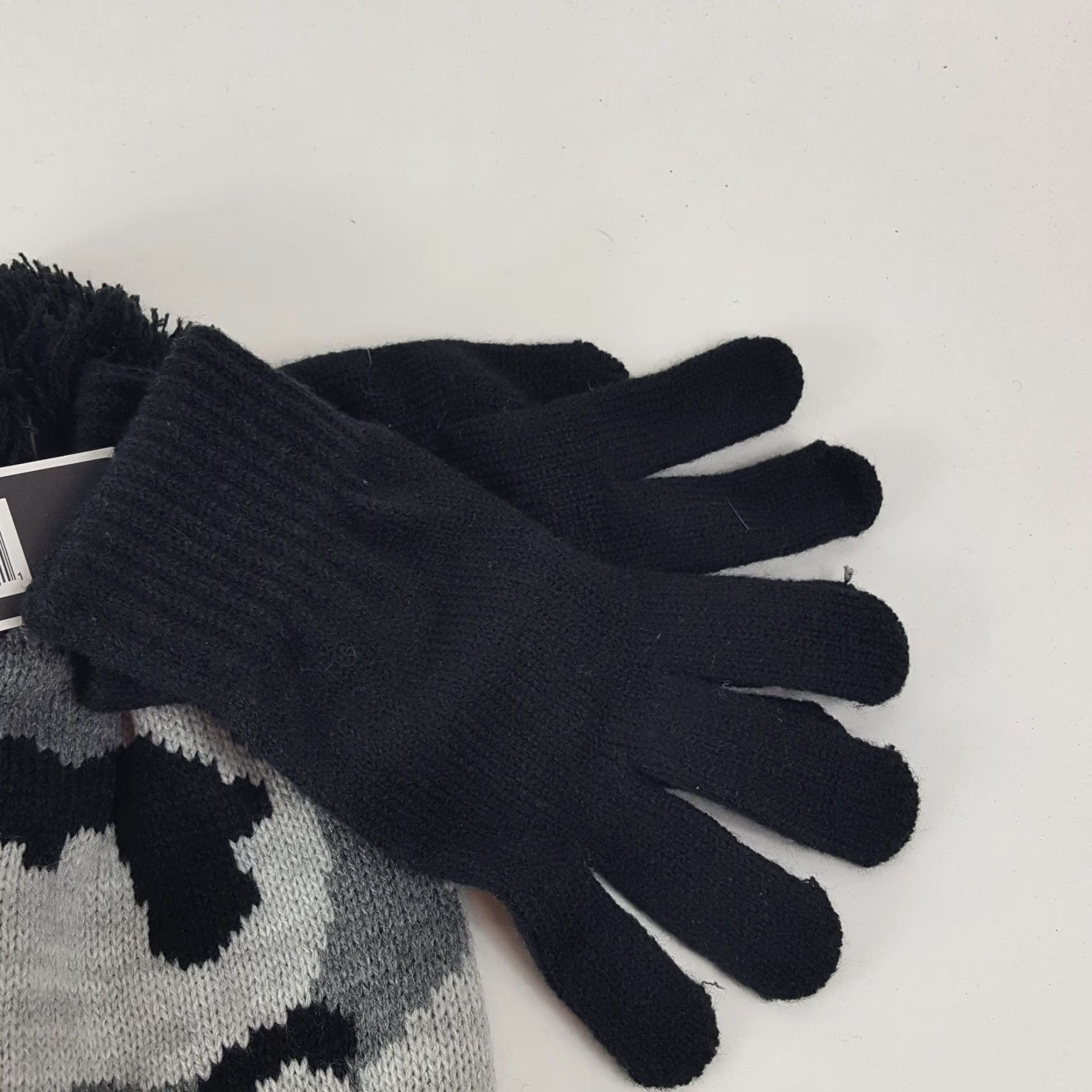 Vintage VINTAGE Charles Albert Gray Camo Beanie Hat & Gloves Set One Size Knit Winter Cap NEW 90s Unisex Adults Size ONE SIZE - 3 Thumbnail