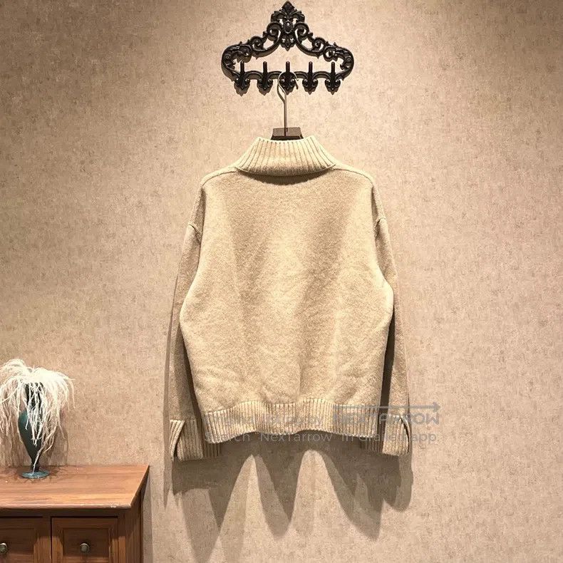 Loro Piana Loro Piana Camel High Neck Knit Cashmere Sweater Size L / US 10 / IT 46 - 2 Thumbnail