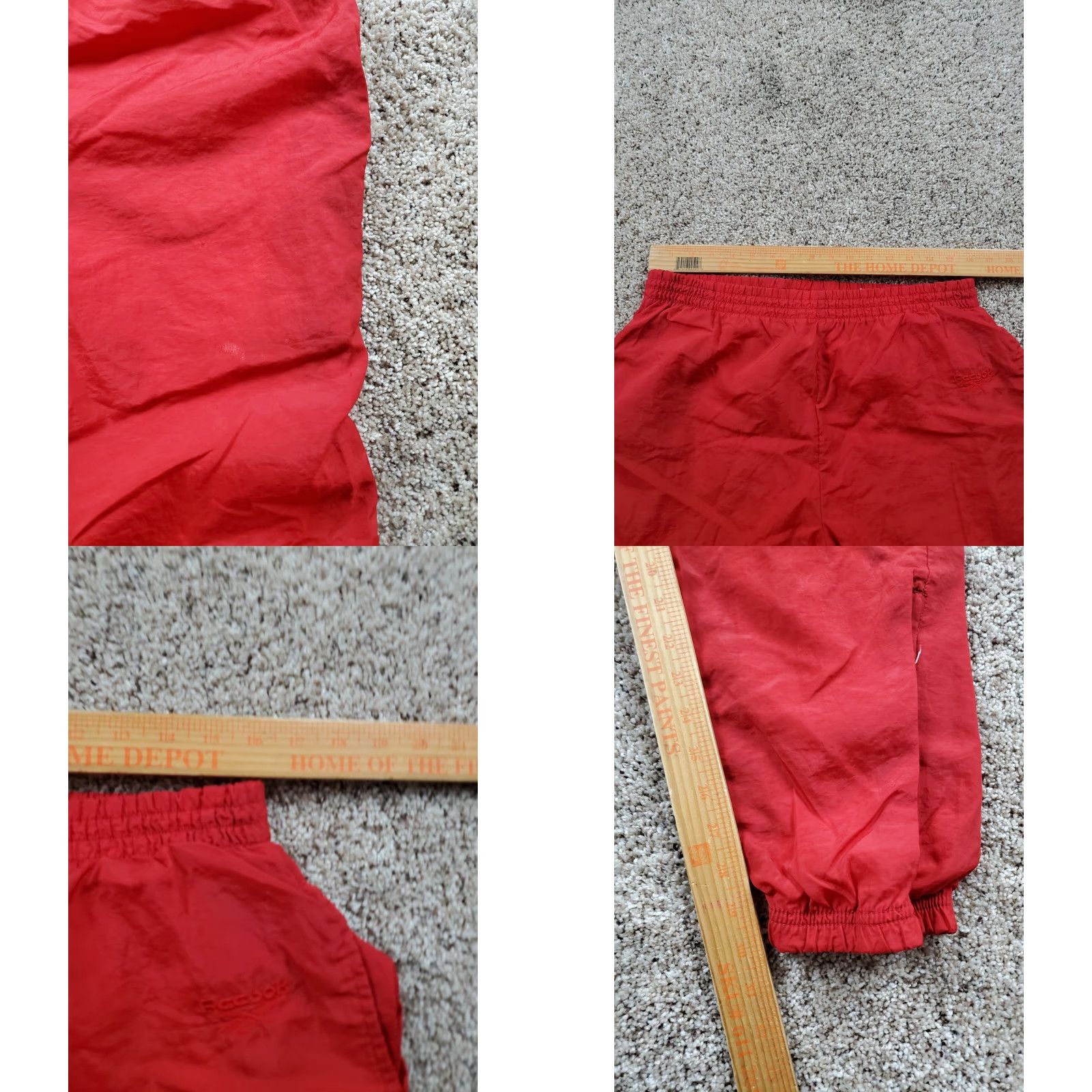 Reebok VINTAGE Reebok Track Pants Mens M Red Nylon Lined Pockets Tapered Leg 90s Size US 31 - 9 Thumbnail