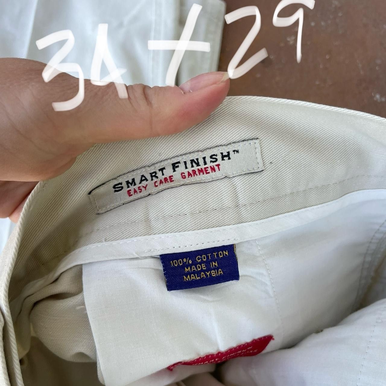 Jos. A. Bank × Tommy Hilfiger × Zara Vintage norsport preppy Cream high-waisted straight-leg Size US 34 / EU 50 - 5 Thumbnail