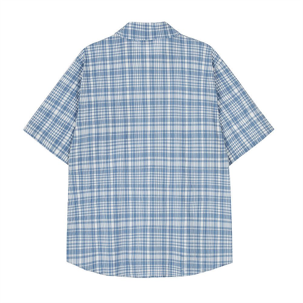 Japanese Brand × Vintage Men's loose street letter embroidery contrast plaid shirt Size US M / EU 48-50 / 2 - 2 Thumbnail