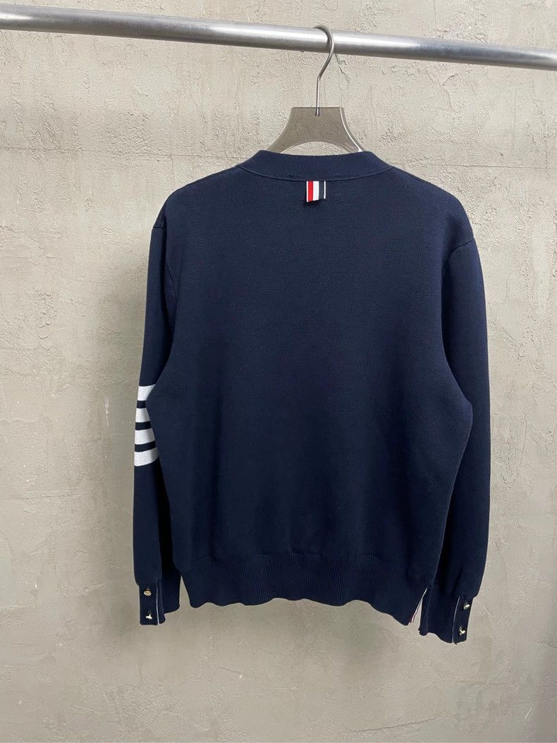Thom Browne Thom browne Dark blue gold buckle four-striped knitted card Size US L / EU 52-54 / 3 - 2 Thumbnail