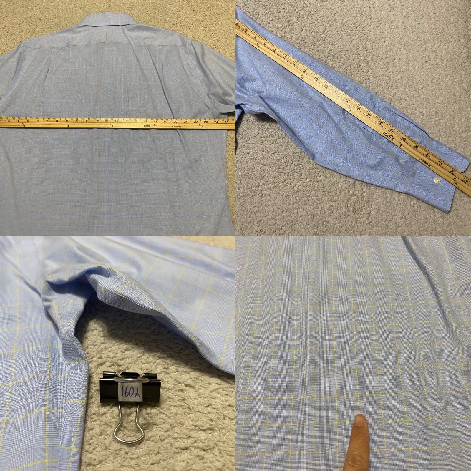 Peter Millar Peter Millar Shirt Mens 16.5 Blue Plaid Long Sleeve Button Front Cotton Nanoluxe Size US XL / EU 56 / 4 - 8 Thumbnail