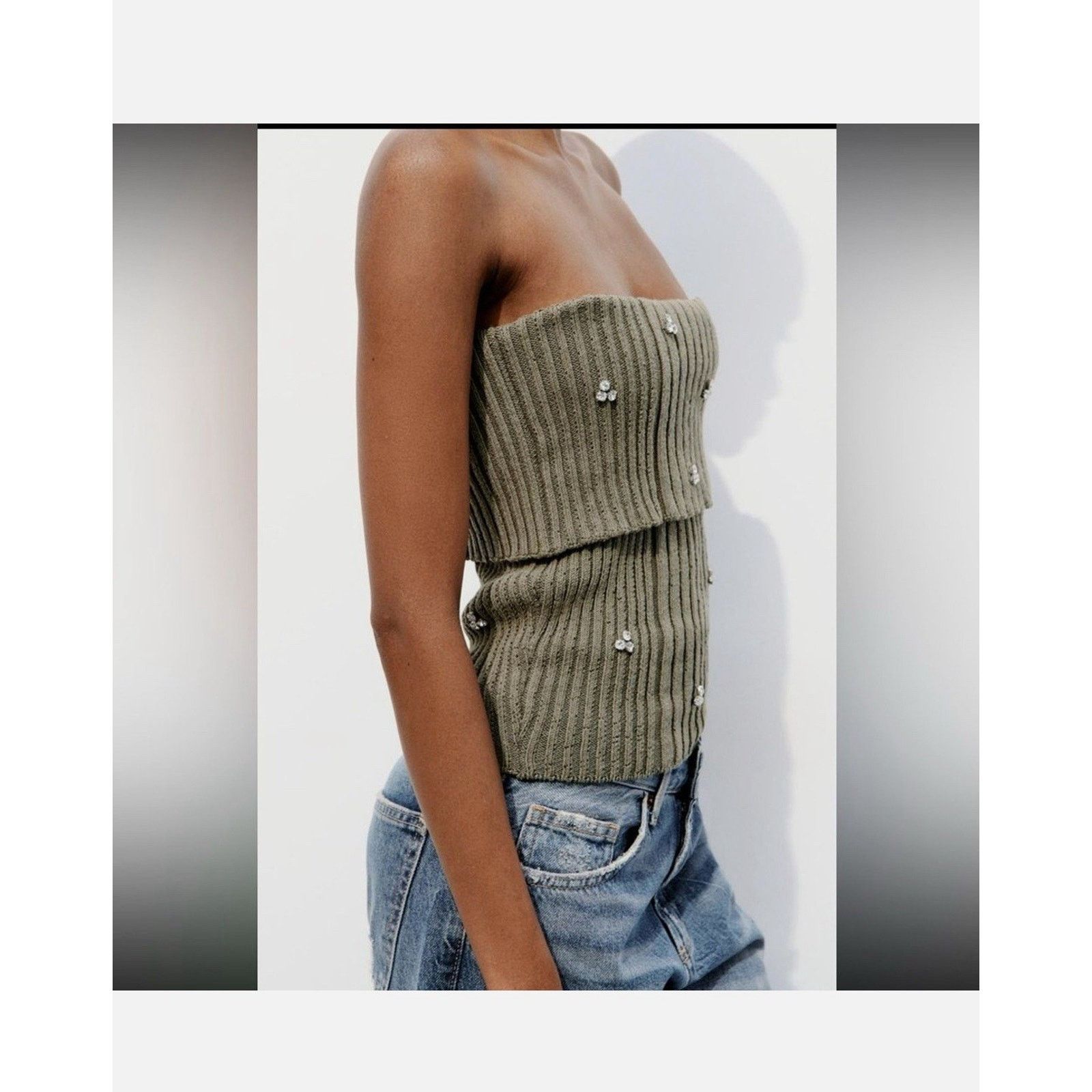 Zara ZARA Jewel Beaded off the shoulder knit top Size XS Size XS / US 0-2 / IT 36-38 - 6 Thumbnail