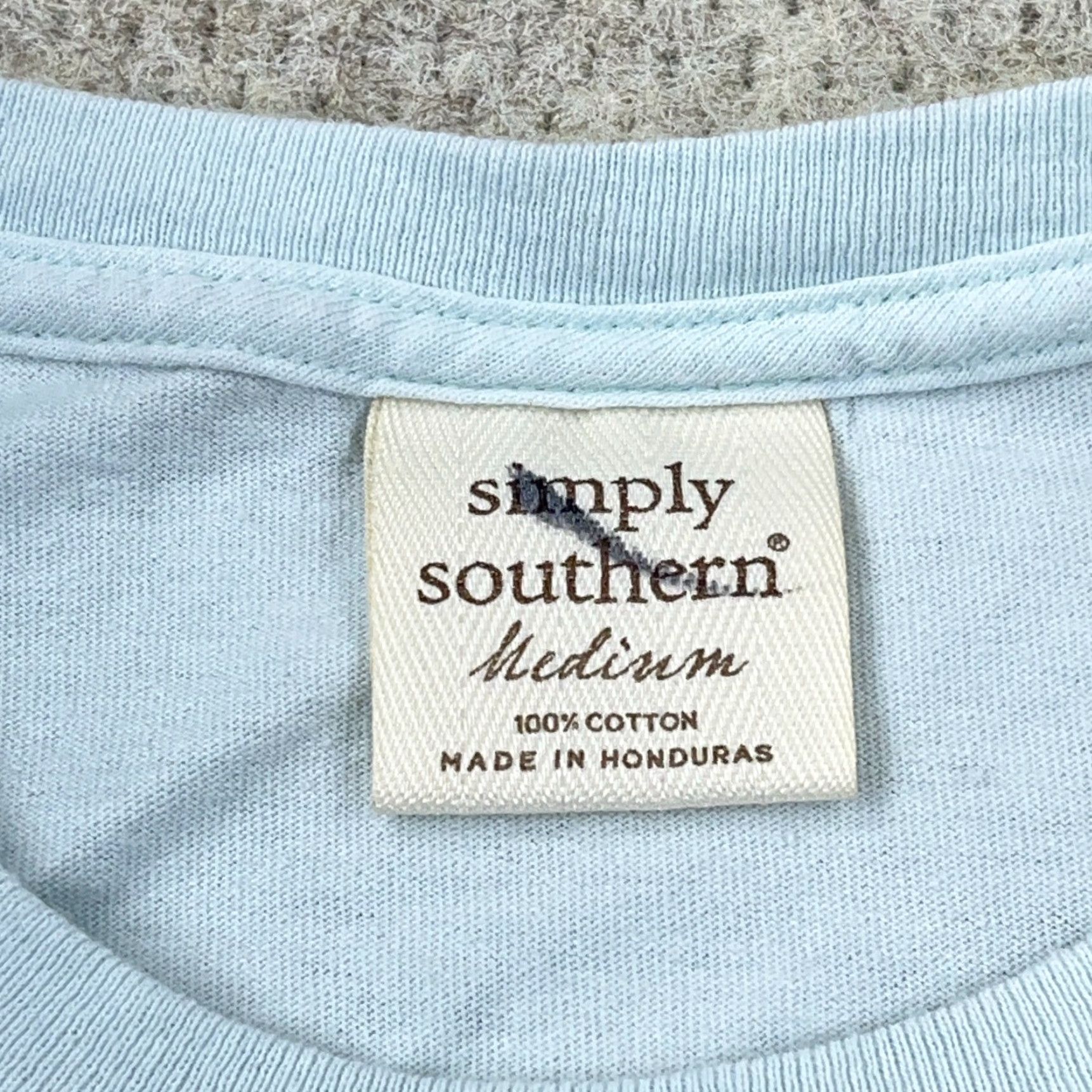 Vintage VINTAGE Simply Southern Shirt Women Medium Light Blue Tee Easter Egg Nome Chick Size M / US 6-8 / IT 42-44 - 4 Thumbnail