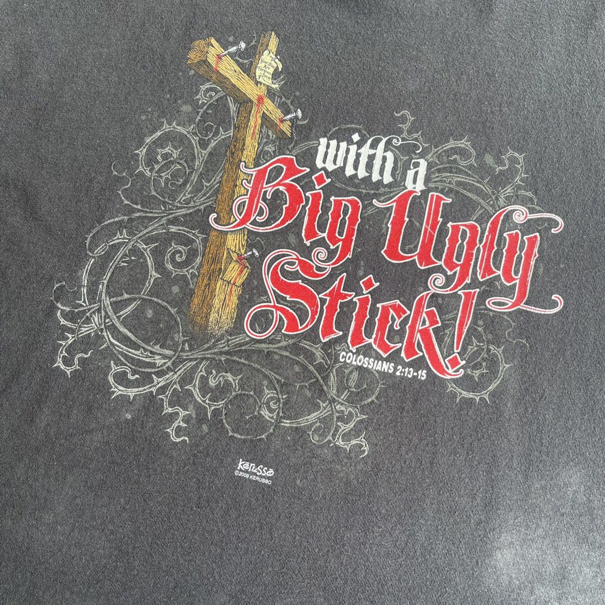 Vintage Kerusso 2009 Jesus Beat The Devil Tshirt Size US XXL / EU 58 / 5 - 10 Thumbnail