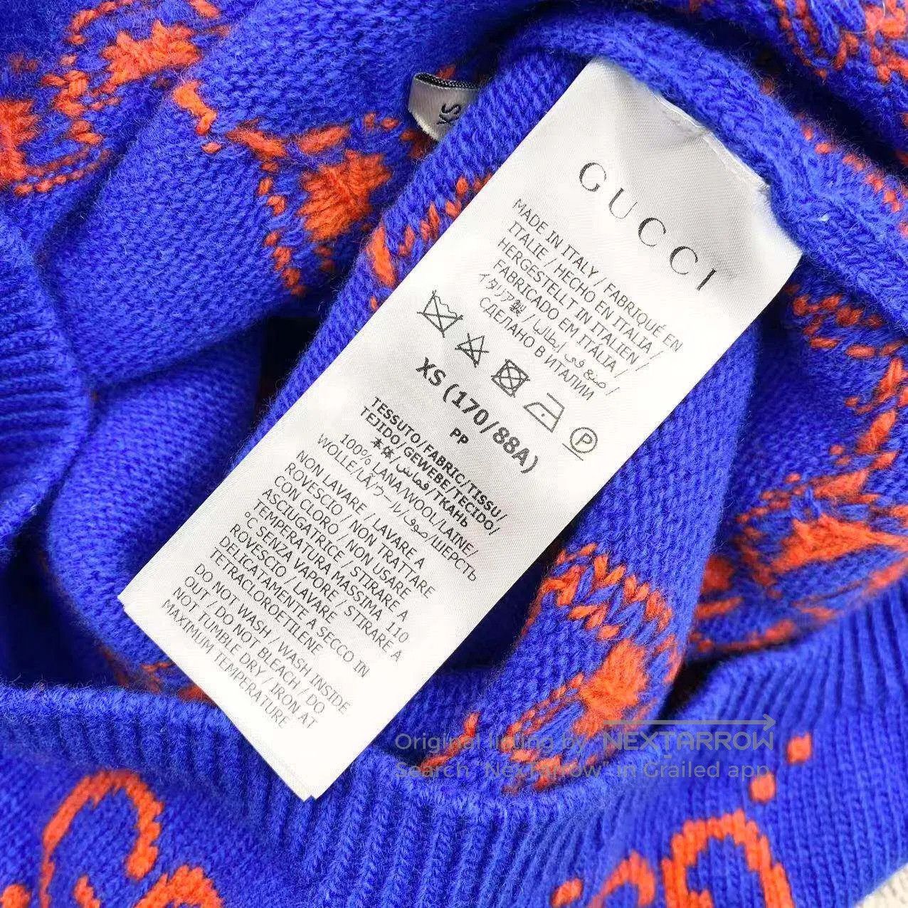 Gucci Guicci Double G full print color-blocking sweater| Size XS / US 0-2 / IT 36-38 - 4 Thumbnail