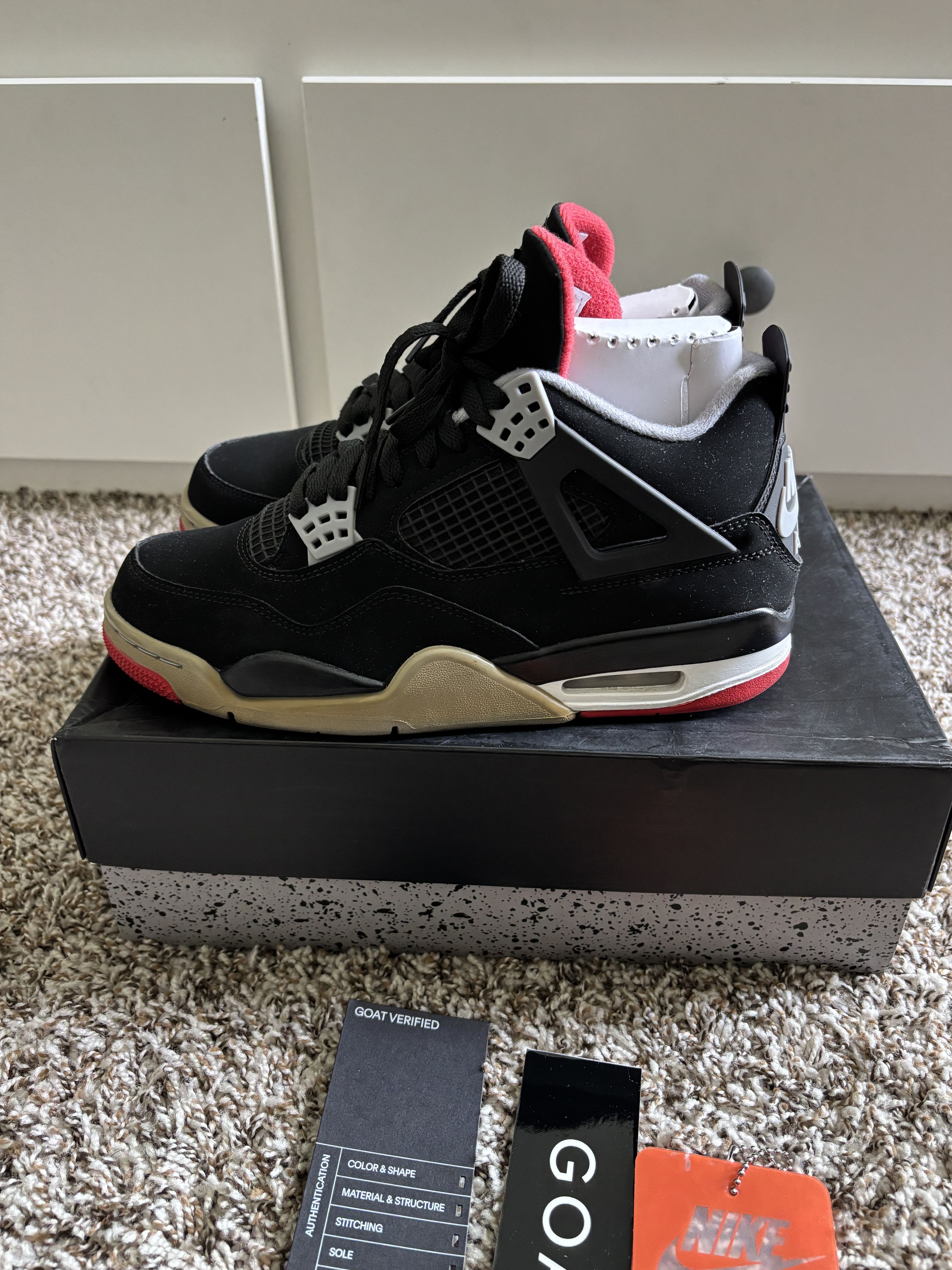 Jordan Brand Nike Air Jordan 4 Bred 2019 Size 8 Size US 8 / EU 41 - 7 Thumbnail
