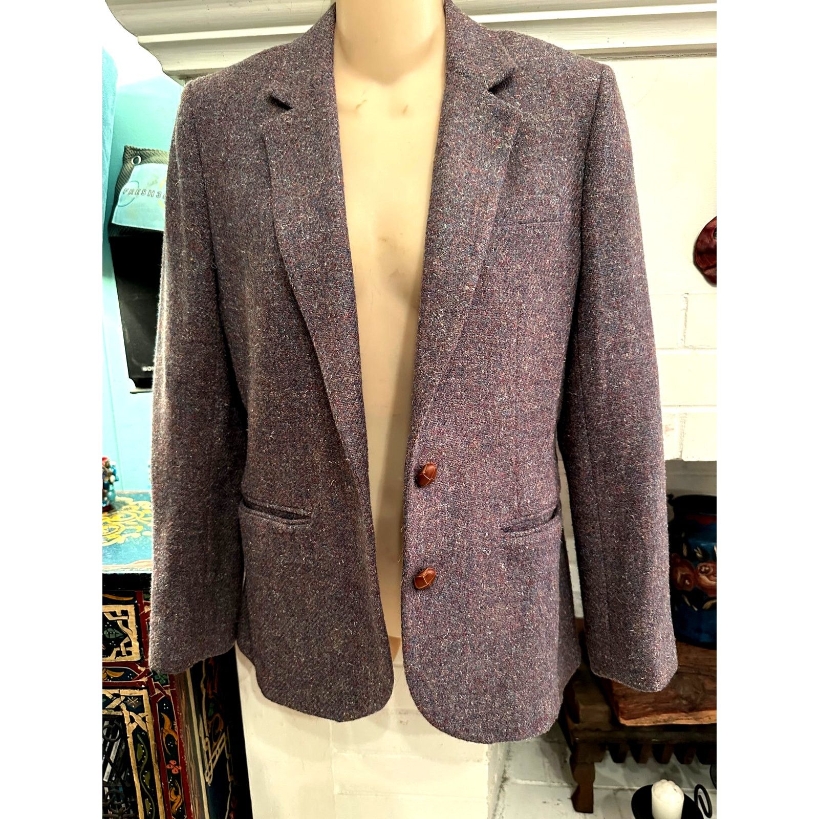 Other VINTAGE UNWORN SCOTTISH WOOL HARRIS TWEED BLAZER Size S / US 4 / IT 40 - 1 Thumbnail