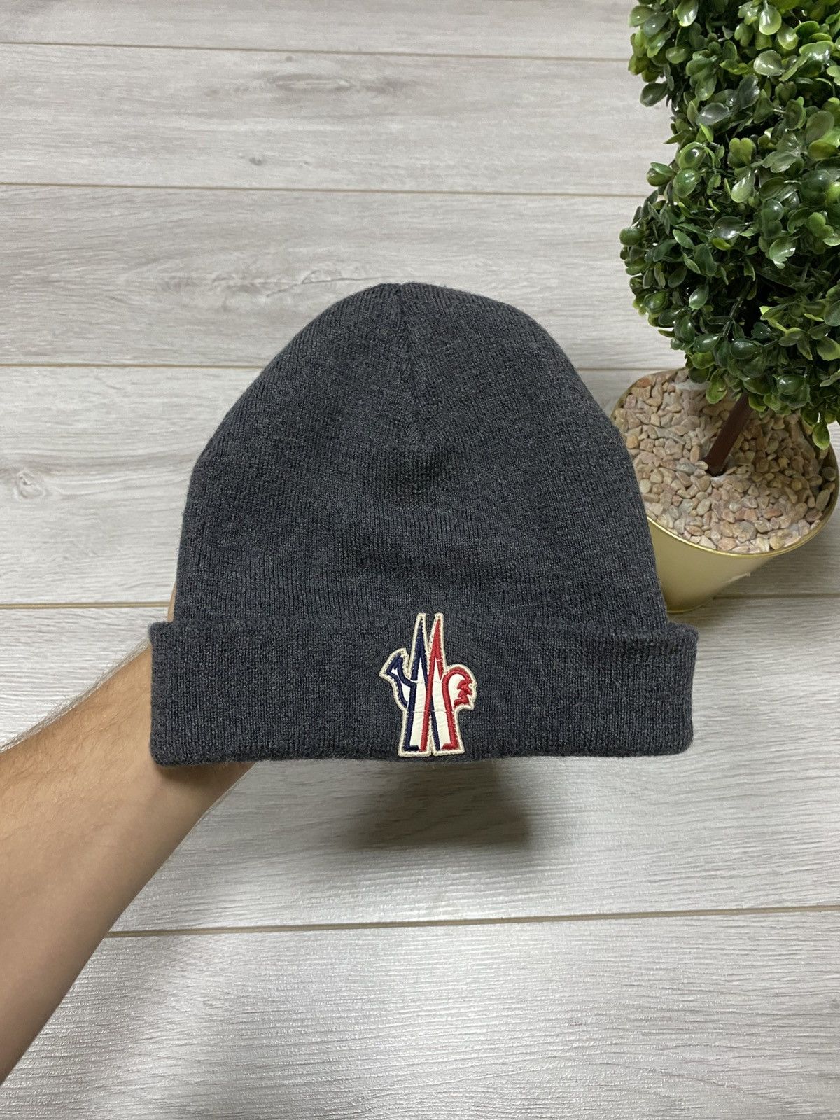 Moncler Moncler Grenoble beretto big logo wool beanie hat Size ONE SIZE - 1 Thumbnail
