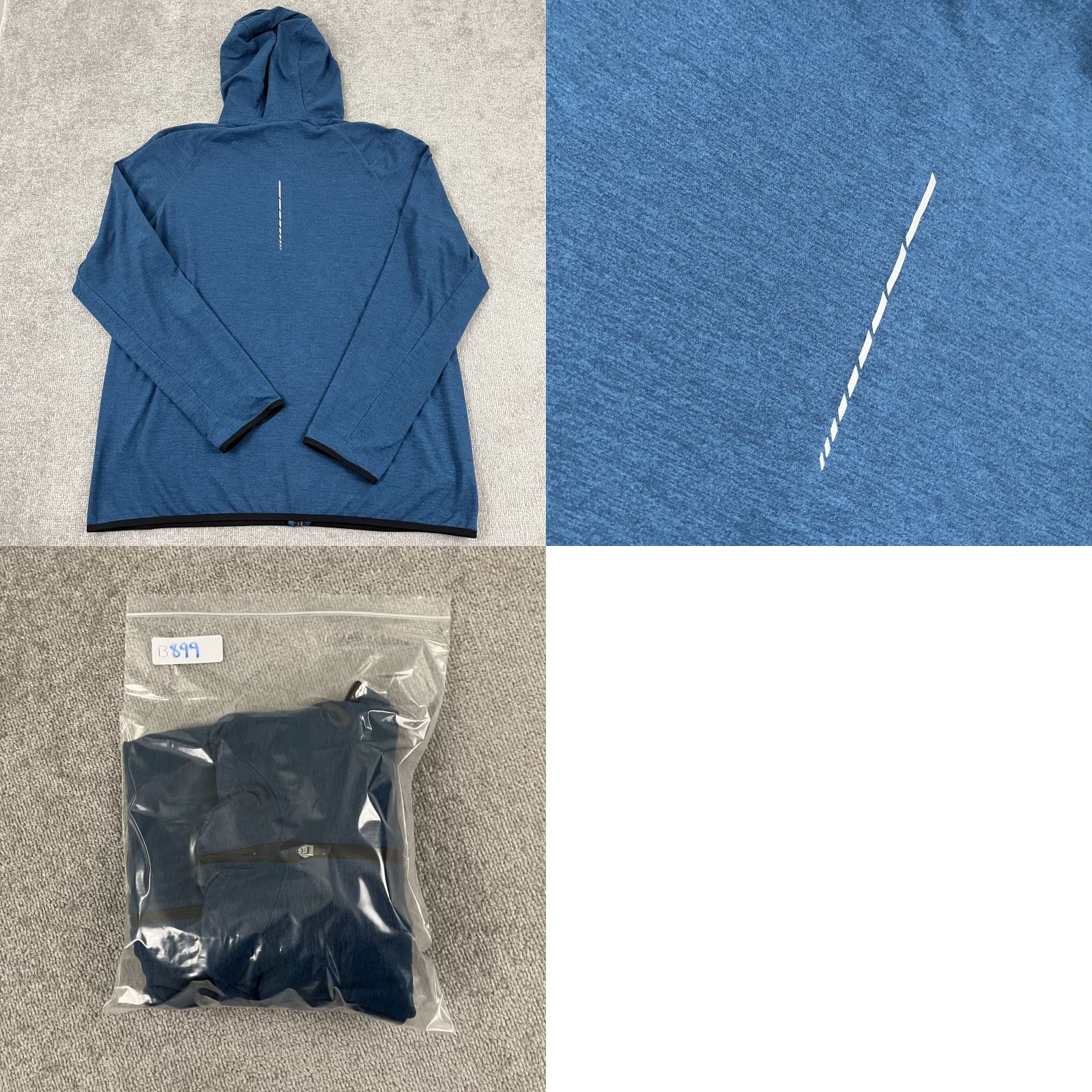 Asics ASICS Jacket 2XL Blue Full Zip Hoodie Pockets Running Activewear Outdoor Sports Regular Fit Mens Size US XXL / EU 58 / 5 - 8 Thumbnail