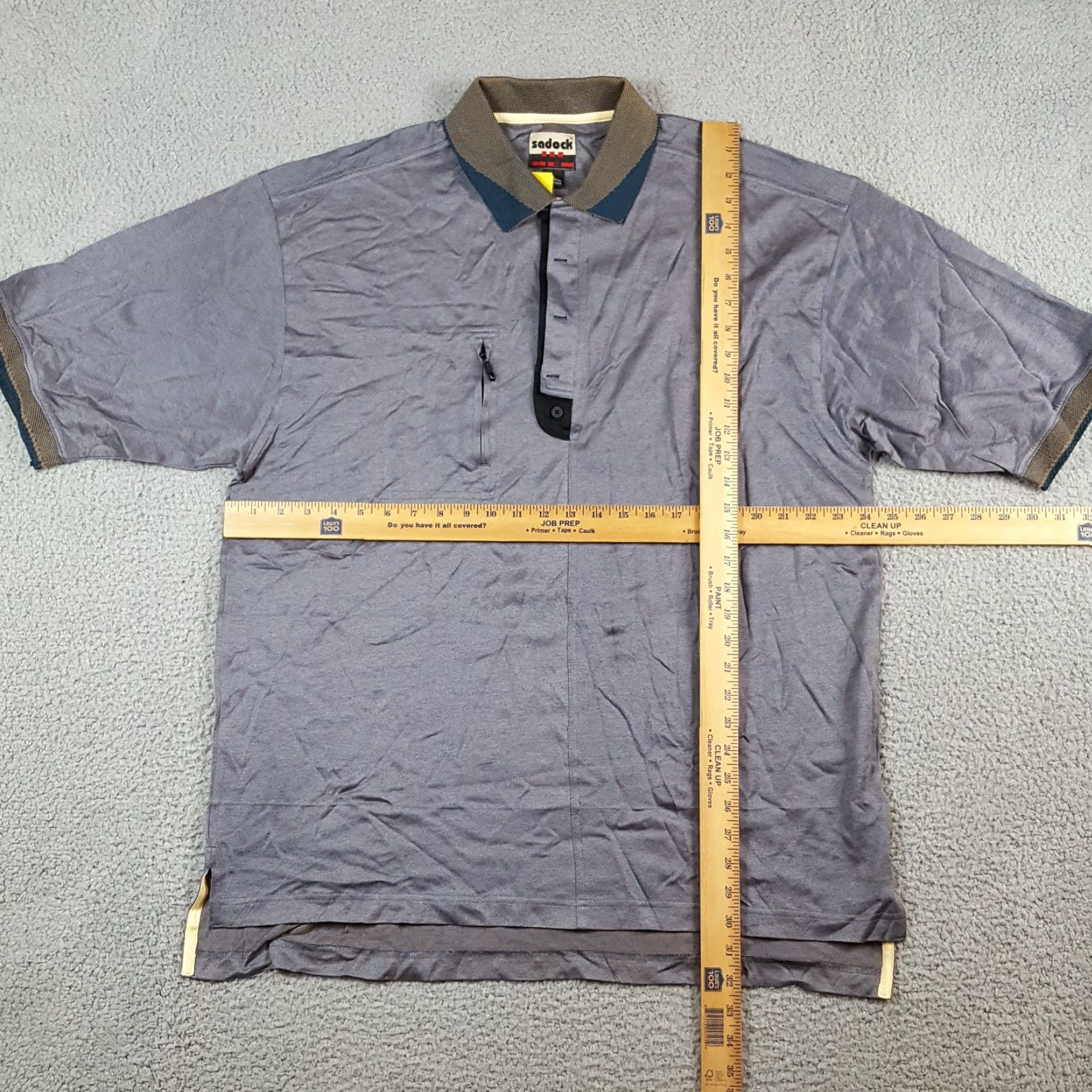 Vintage VINTAGE Sadock Golf Polo Shirt Men L Gray Knit Oversized Button Collar Shirt Size US L / EU 52-54 / 3 - 7 Thumbnail