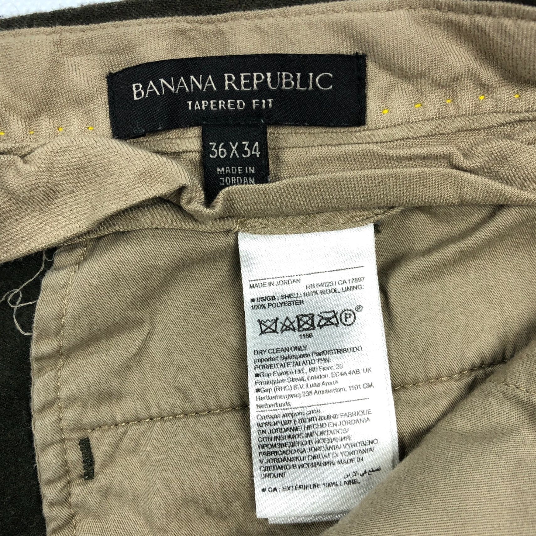 Banana Republic Banana Republic Dress Pants Wool Olive Green 36x30 Men Regular Flat Front Cuffed Pockets 120s 36x30 Vintage: No Size US 36 / EU 52 - 5 Thumbnail