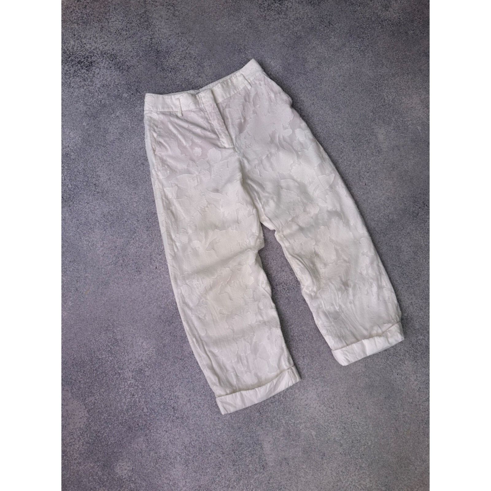 DOROTHEE SCHUMACHER VTG Dorothee Schumacher Floral White Wide Leg Woman Pants Size 26" / US 2 / IT 38 - 2 Thumbnail