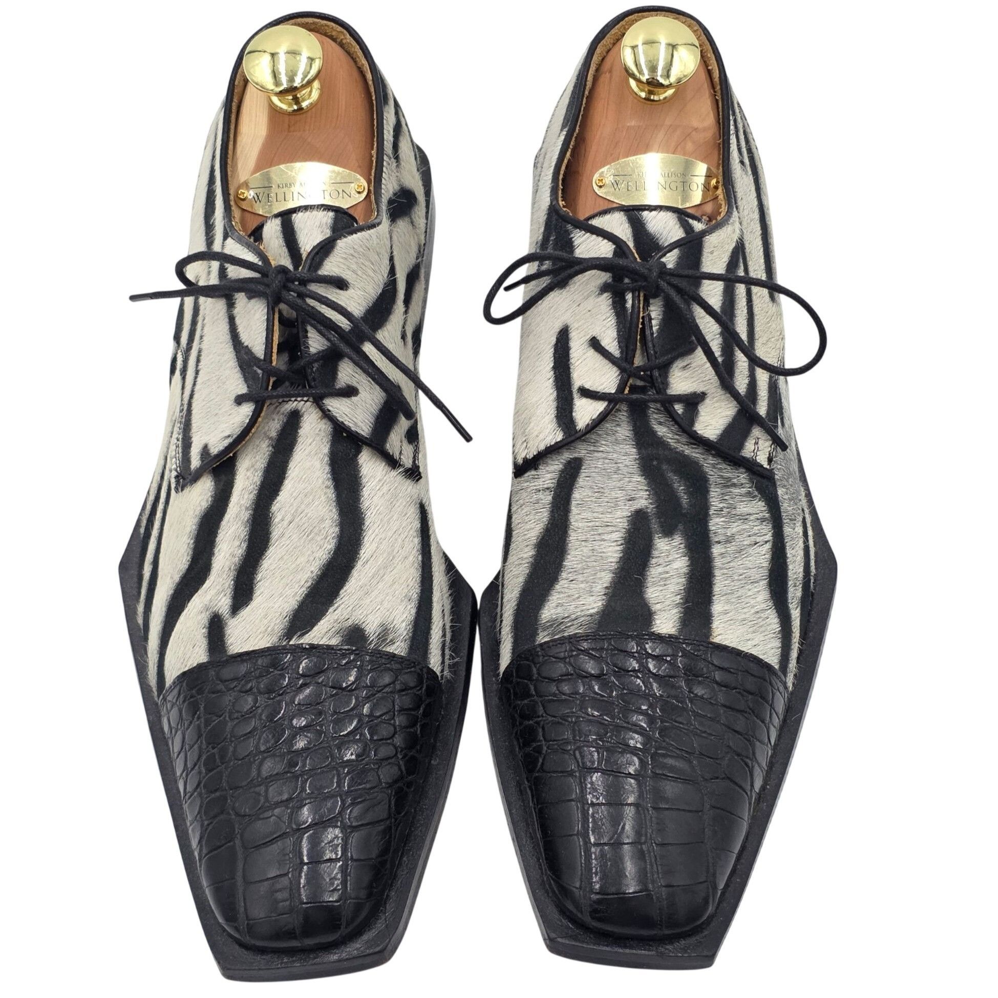 David Eden Vintage David Eden Men 9 Alligator Pony Hair Zebra Spectator Size US 9 / EU 42 - 8 Thumbnail