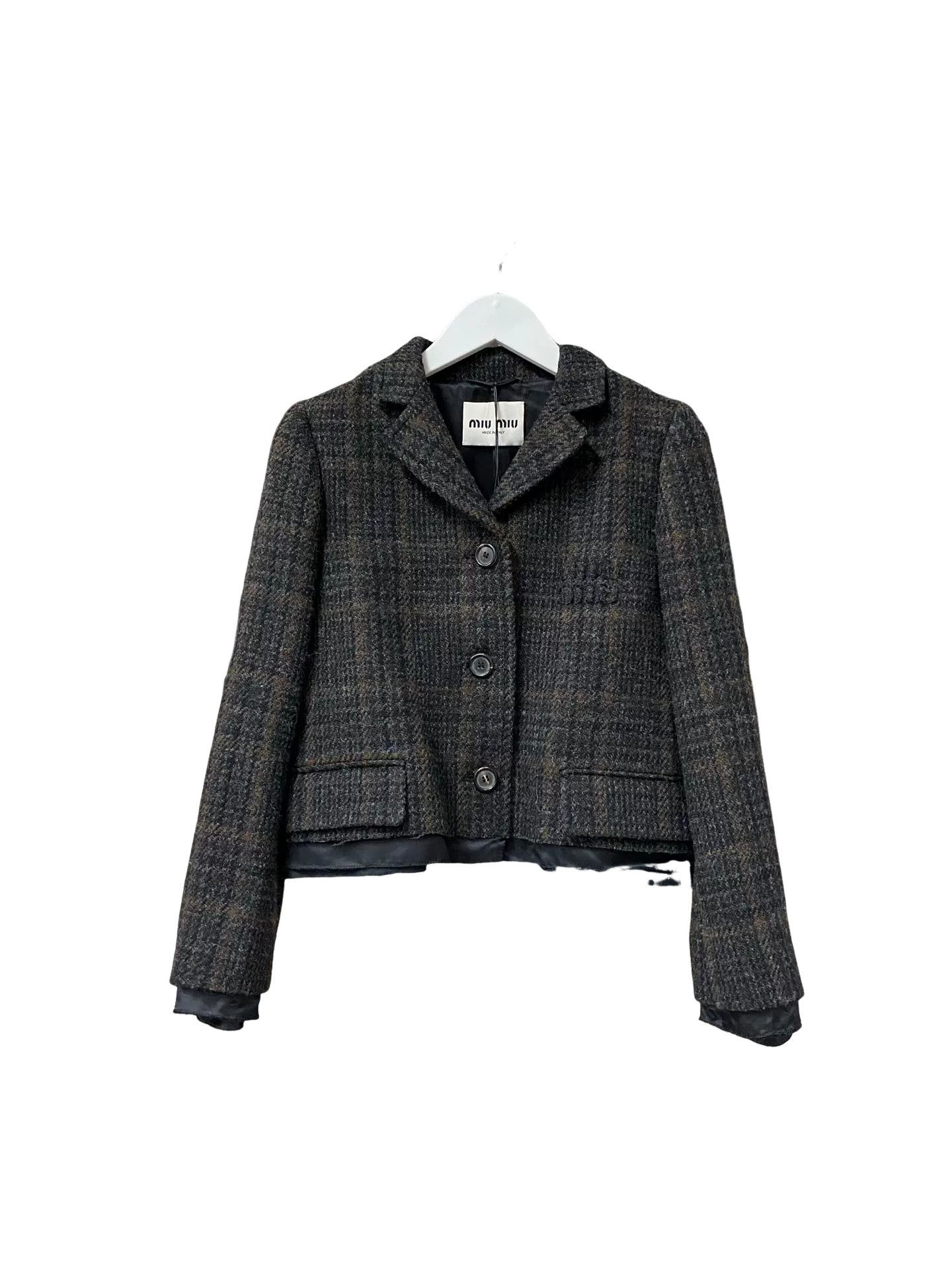 Miu Miu Miu Miu Checked Wool Blazer Size 36 Size XS / US 0-2 / IT 36-38 - 1 Thumbnail