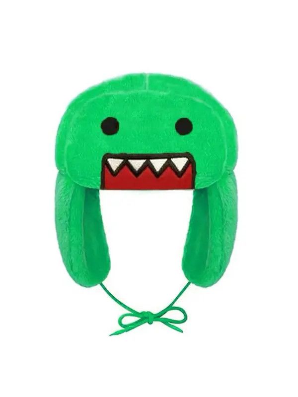 Japanese Brand Y2K Cartoon Anime Domo Kun Hat Black Ushanka Cute Winter Hat Size ONE SIZE - 6 Thumbnail
