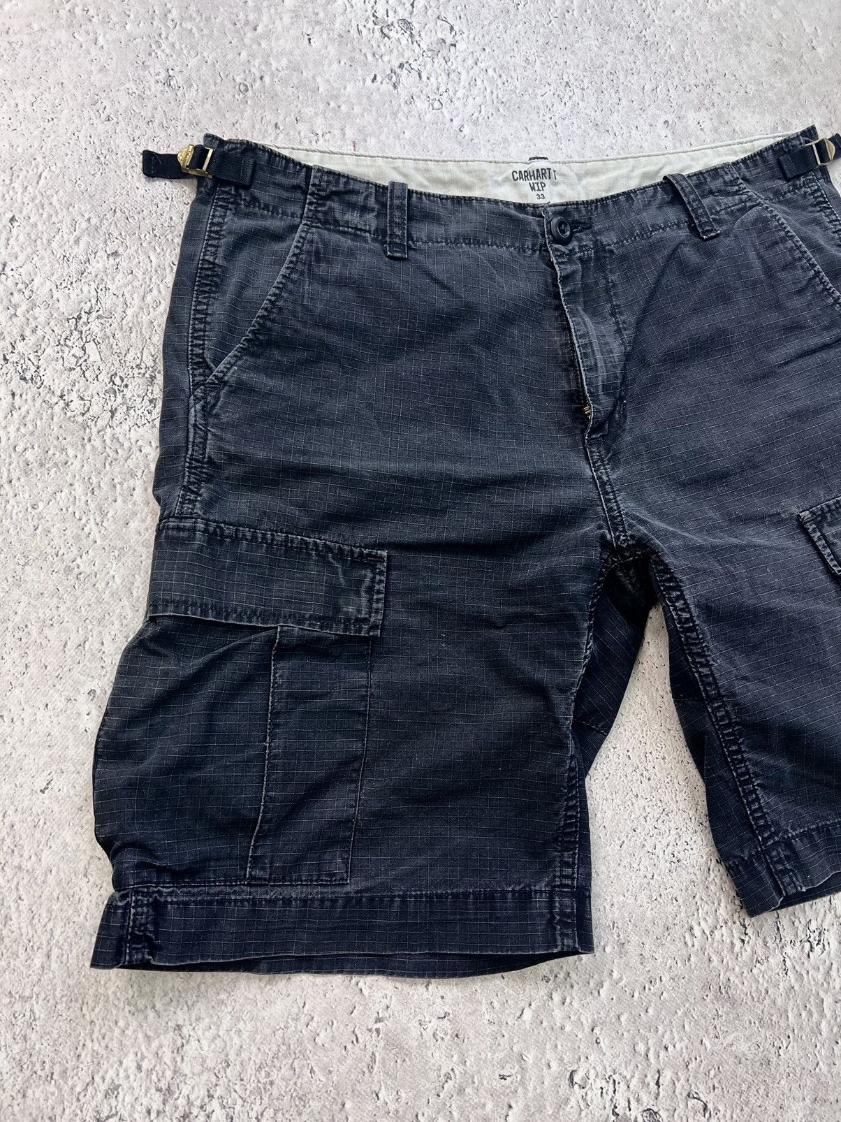 Carhartt Y2K washed cargo regular Carhartt black wash pants shorts Size US 33 - 2 Thumbnail