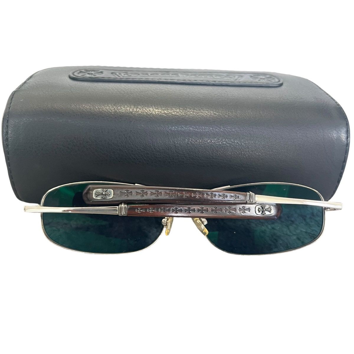 Chrome Hearts CHROME HEARTS SKYSAW Ⅲ WOOD GOLD DARK MAHOGANY GLASSES Size ONE SIZE - 1 Thumbnail