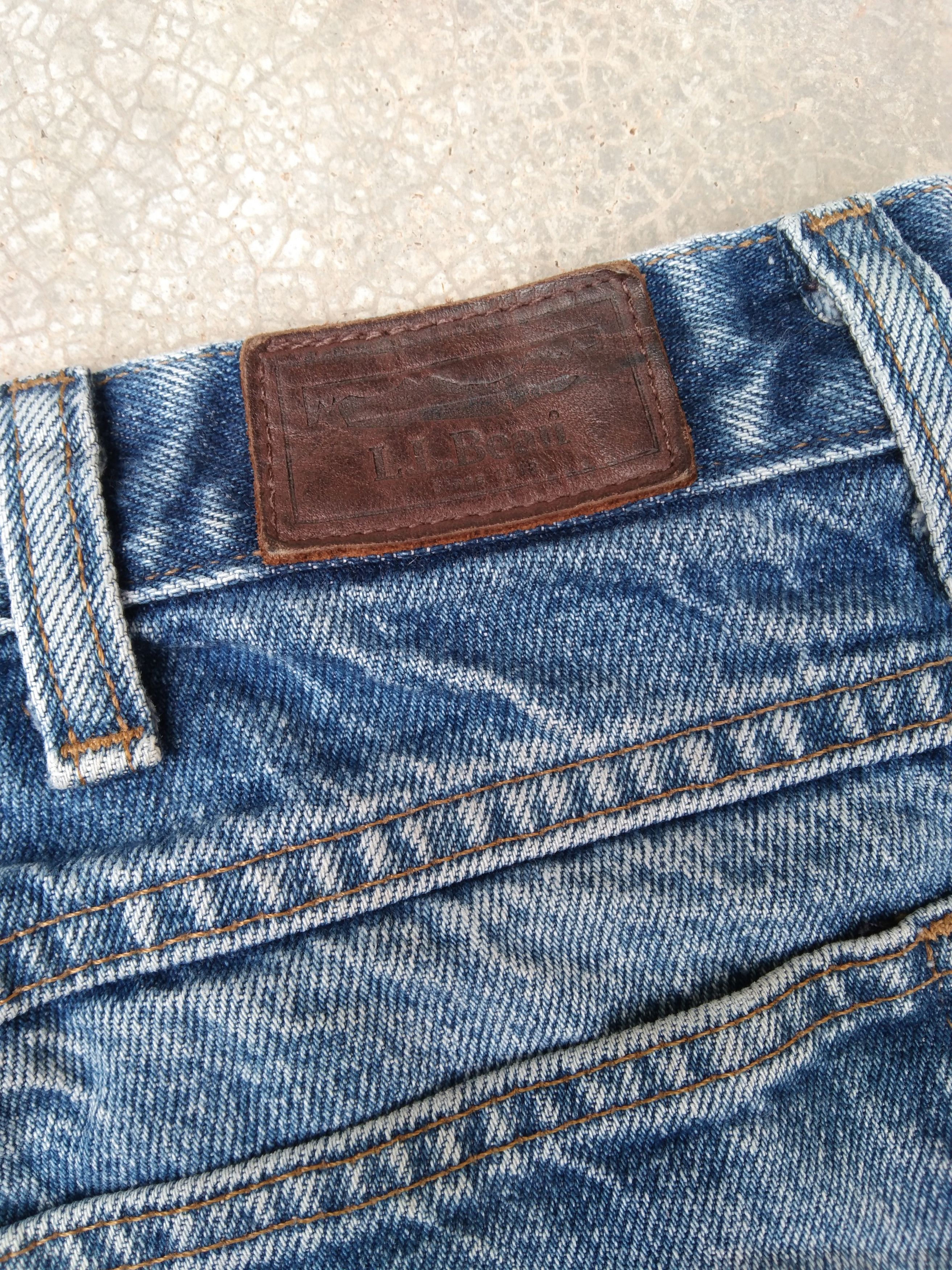 Japanese Brand × L.L. Bean × Vintage Vintage L.L Bean Released Hem Distressed Jeans 36x29.5 Size US 36 / EU 52 - 3 Thumbnail