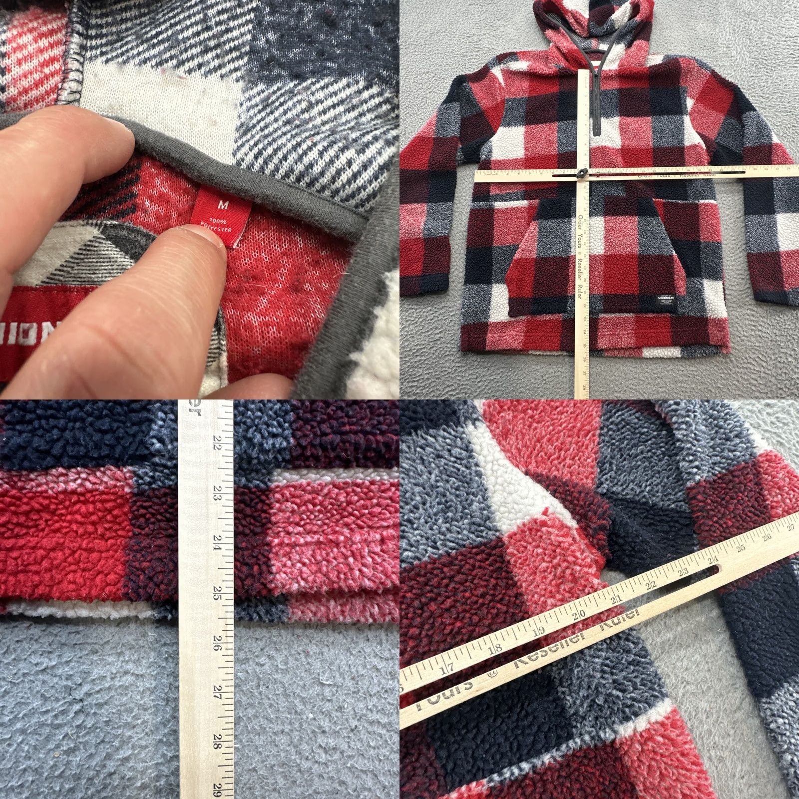 Vintage VINTAGE Union Bay Jacket Mens Large Fleece Buffalo Plaid 1/4 Zip Pullover Red Shirt windbreaker Size US L / EU 52-54 / 3 - 8 Thumbnail