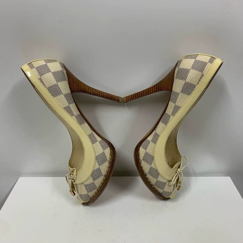 Louis Vuitton Louis Vuitton Checkered High Heels Size 35.5 -2505 Size US 5 / IT 35 - 4 Thumbnail