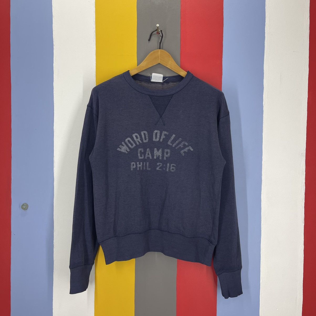 Vintage Vintage PHIL 2:16 Faded Navy Blue Sweatshirt #1994/13 Size US M / EU 48-50 / 2 - 1 Thumbnail