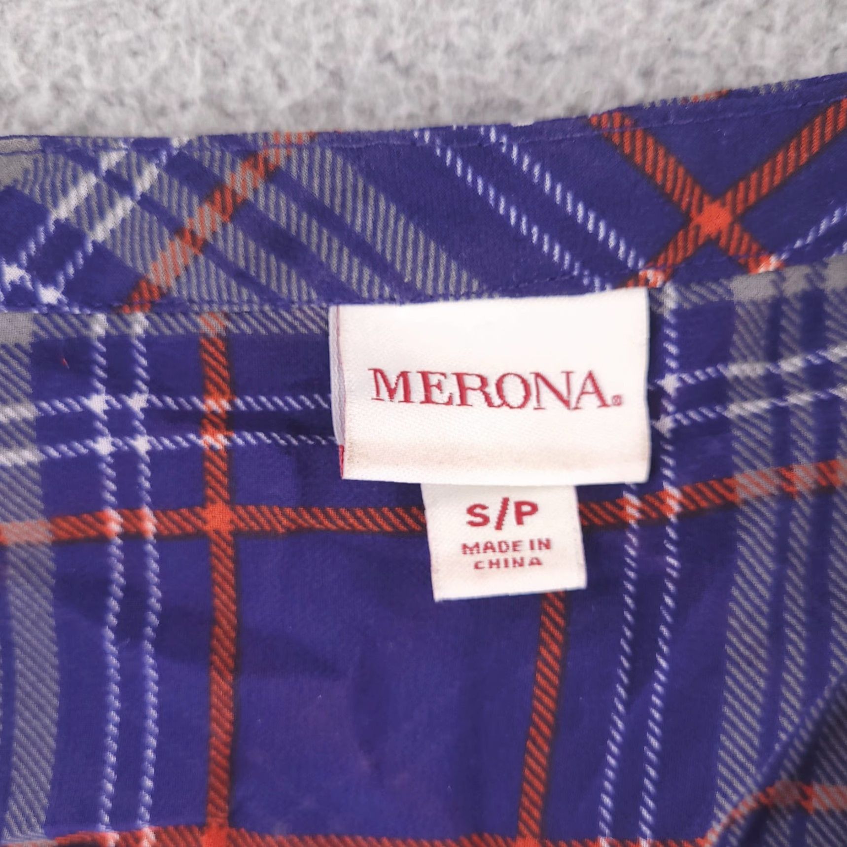 Merona Merona Blouse Shirt Womens Small Purple Sheer Plaid Popover Knit? Size S / US 4 / IT 40 - 2 Thumbnail