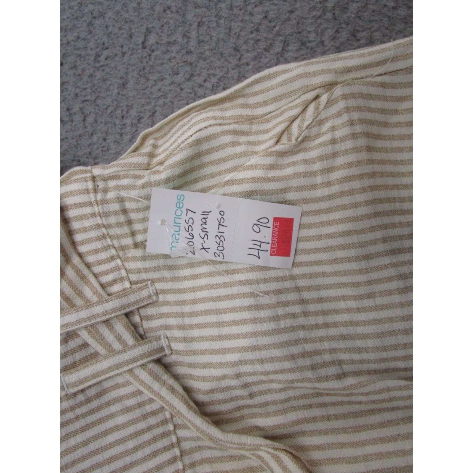 Vintage VINTAGE Maurices Women's Striped Beige Baggy Fit Elastic Waist Pants XS NEW Size 26" / US 2 / IT 38 - 4 Thumbnail