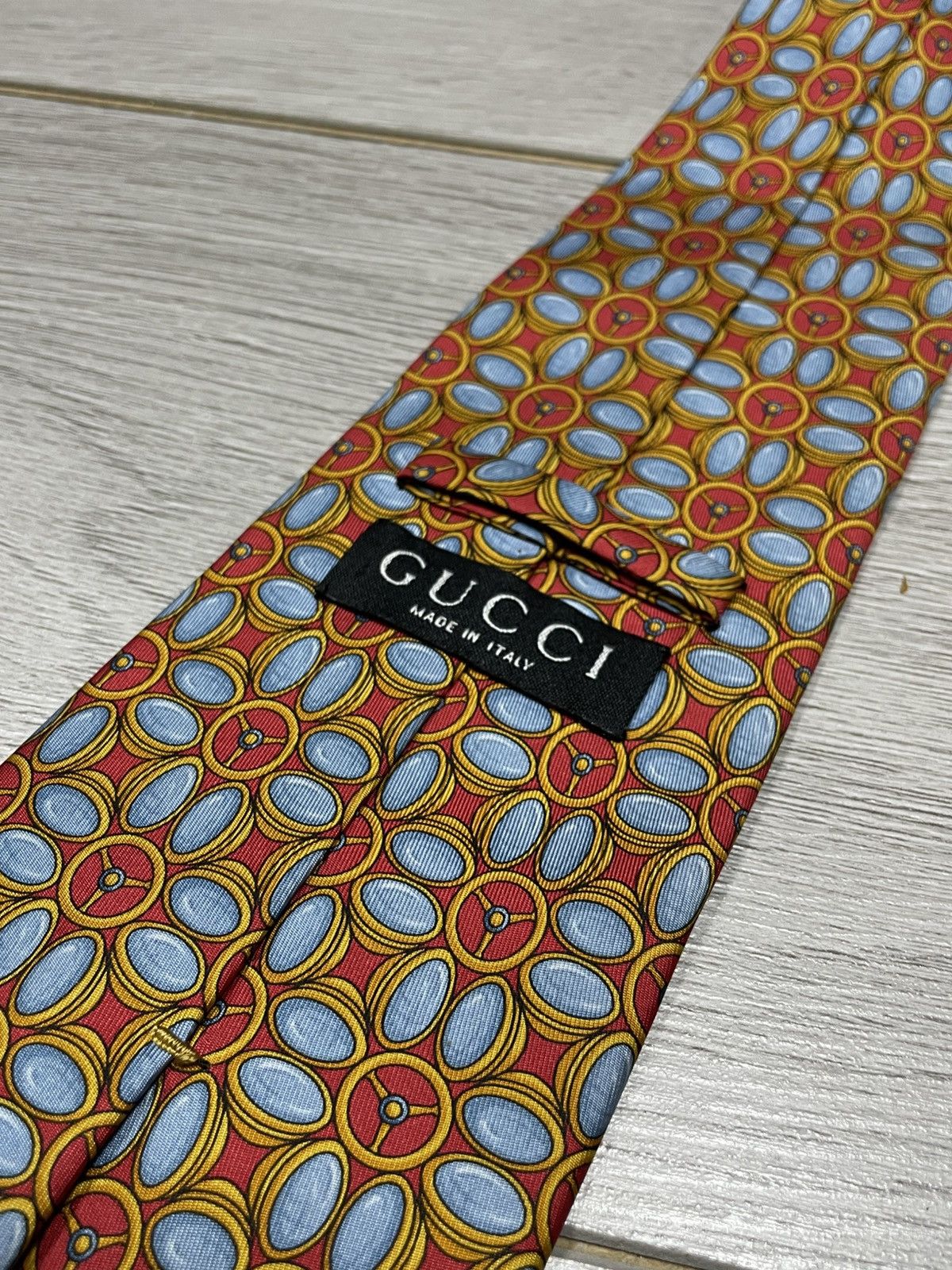 Hermes Gucci over print silk tie Italy Size ONE SIZE - 5 Thumbnail