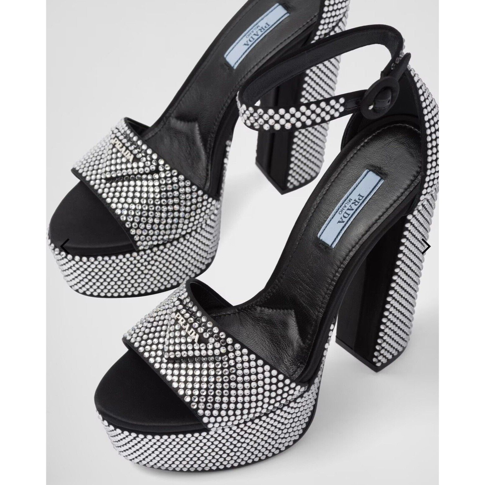 Prada Prada Satin platform sandals with crystals Size 38.5 New 100 Size US 8.5 / IT 38.5 - 2 Thumbnail