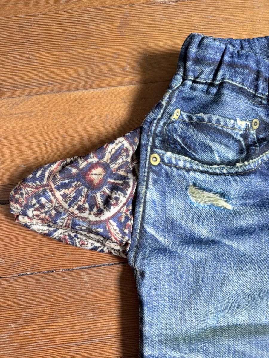 TALKING ABOUT THE ABSTRACTION Trompe L’œil denim printed sweat pants Size US 30 / EU 46 - 4 Thumbnail