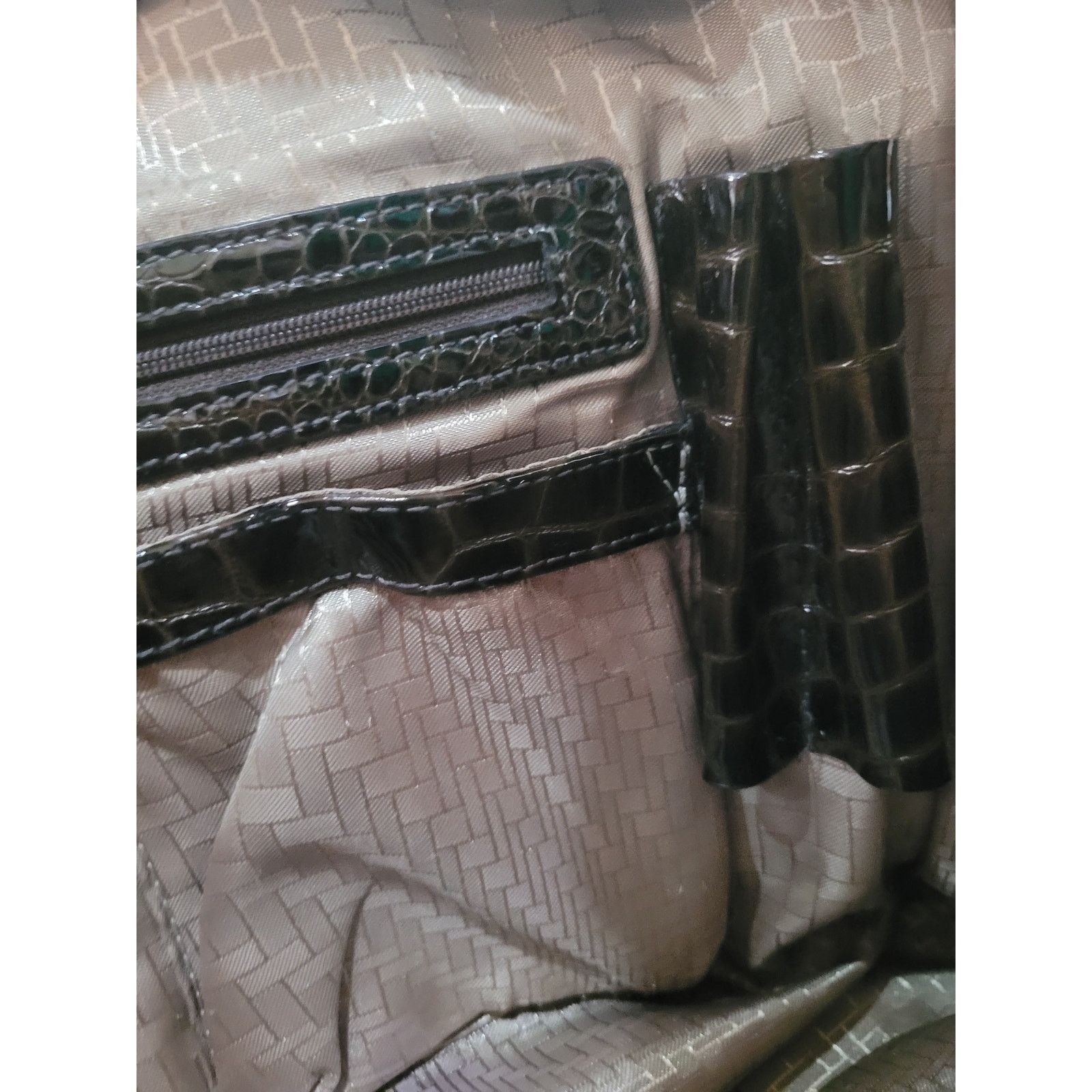 Cole Haan Cole Haan Blk Croc Embossed Leather Satchel/Briefcase Women Size ONE SIZE - 16 Thumbnail