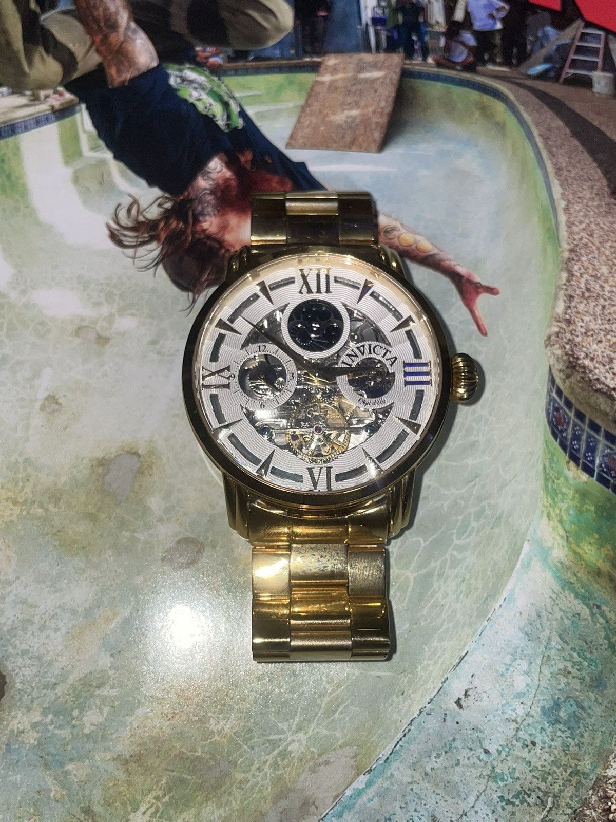Invicta Invicta Men’s Objet D’Art Automatic Skeleton Face Watch Size ONE SIZE - 1 Thumbnail