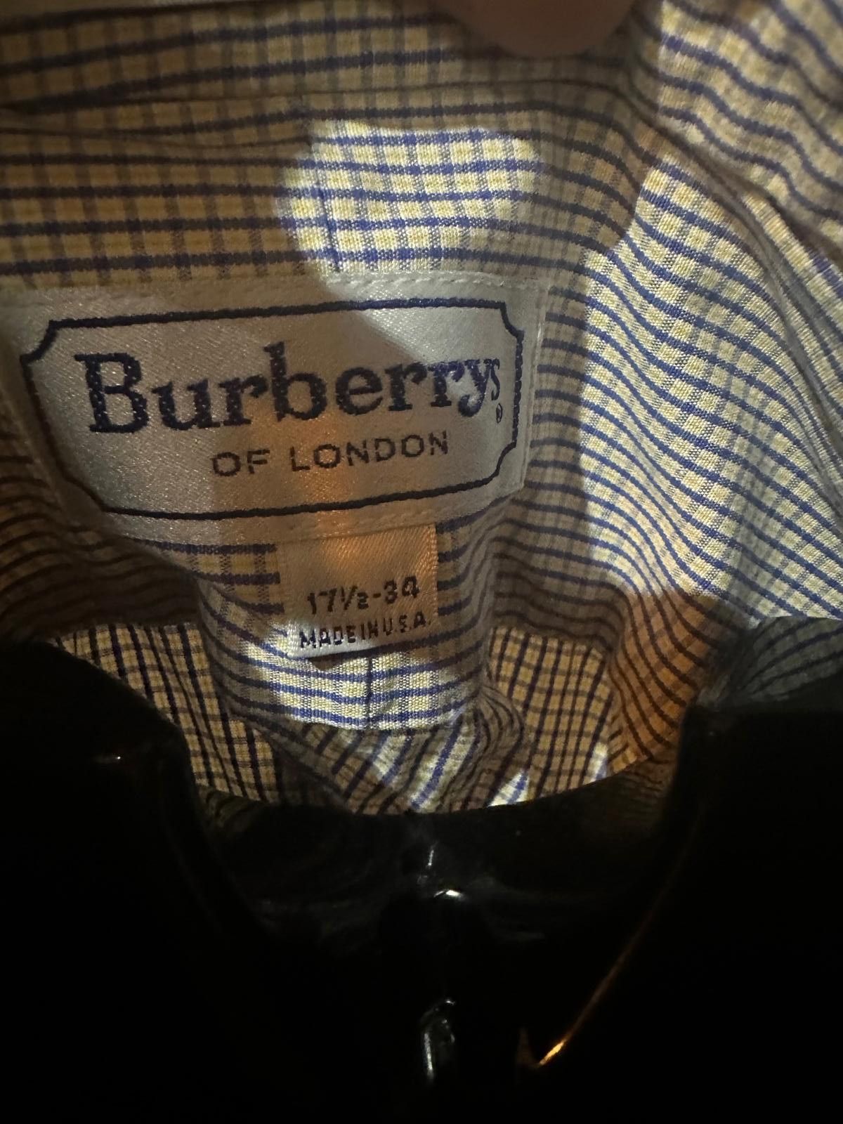 Burberry Vintage Burberrys of London Men’s Dress Shirt Blue Check Size US XL / EU 56 / 4 - 2 Thumbnail