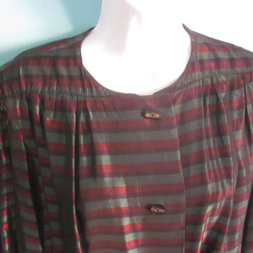 Vintage Vintage Silk Striped Shirt / Jacket - Fits Size L Size L / US 10 / IT 46 - 7 Thumbnail