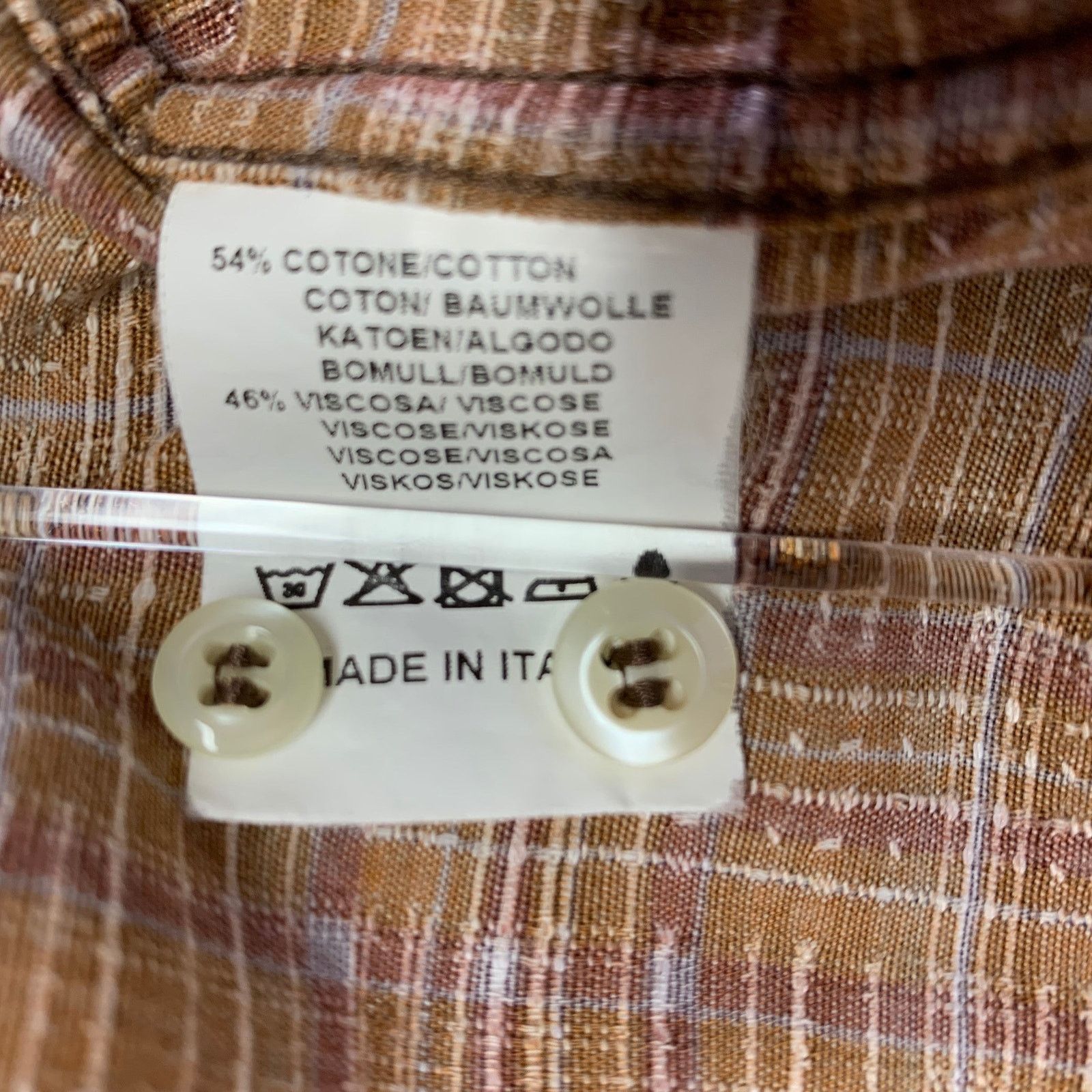 Bevilacqua Brown Purple Checkered Cotton Blend Long Sleeve Shirt Size US XL / EU 56 / 4 - 7 Thumbnail