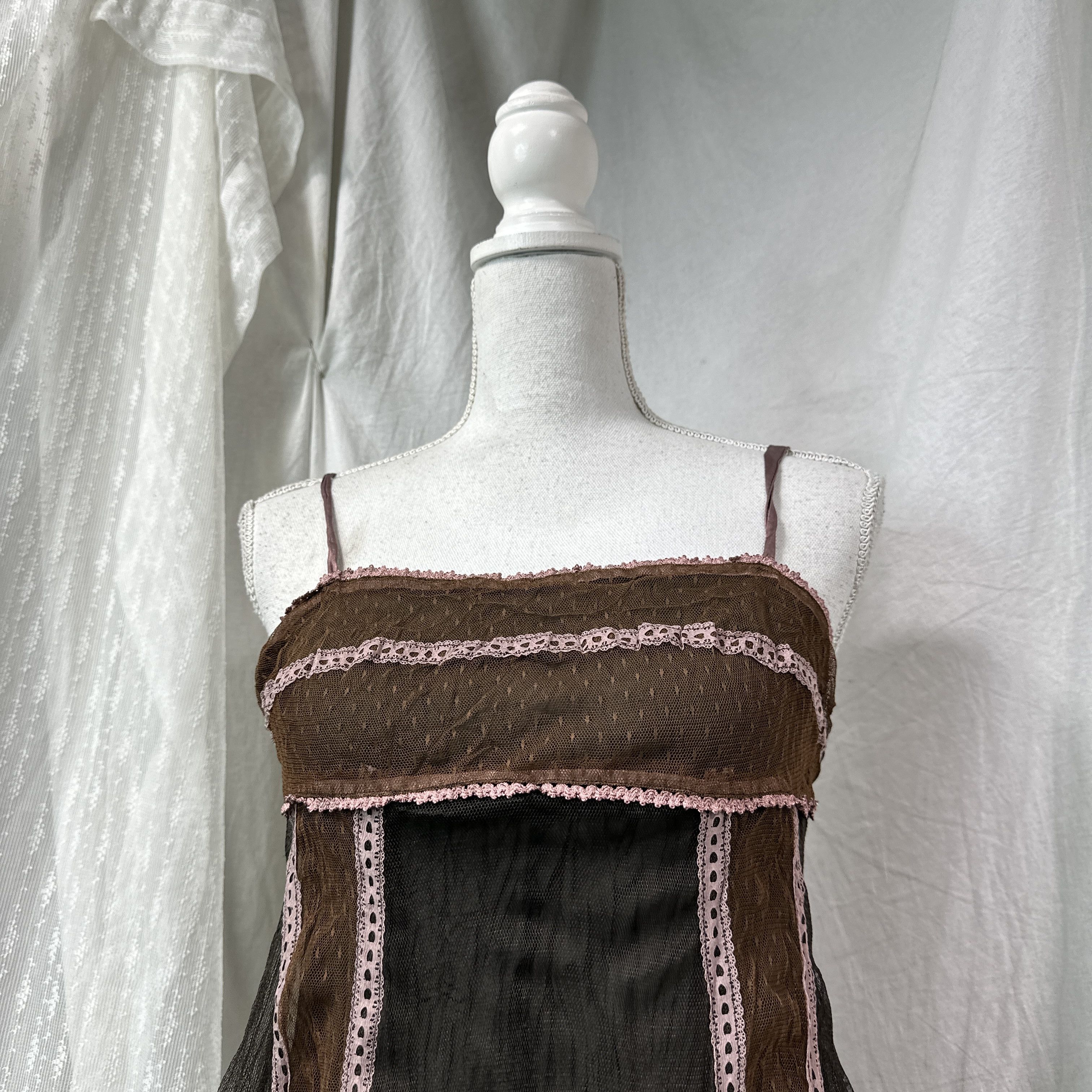 Vintage Vintage Avant Garde Bubble Mesh Mini Dress Y2K Size M / US 6-8 / IT 42-44 - 3 Thumbnail